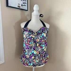 24th & Ocean multicolored tankini top, Sz. 14/16
